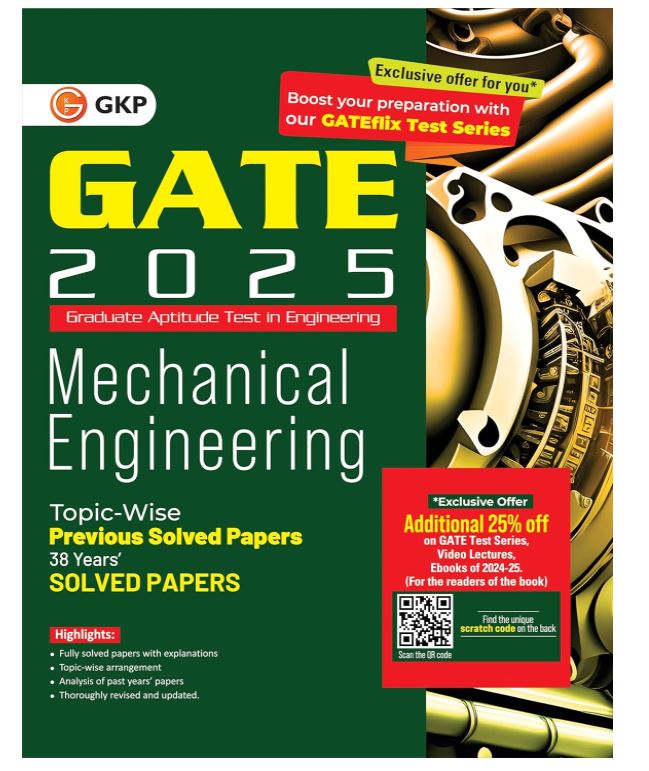 GKP GATE 2025 : Mechanical Engineering - 38 Years' Topic-wise Previous Solved Papers